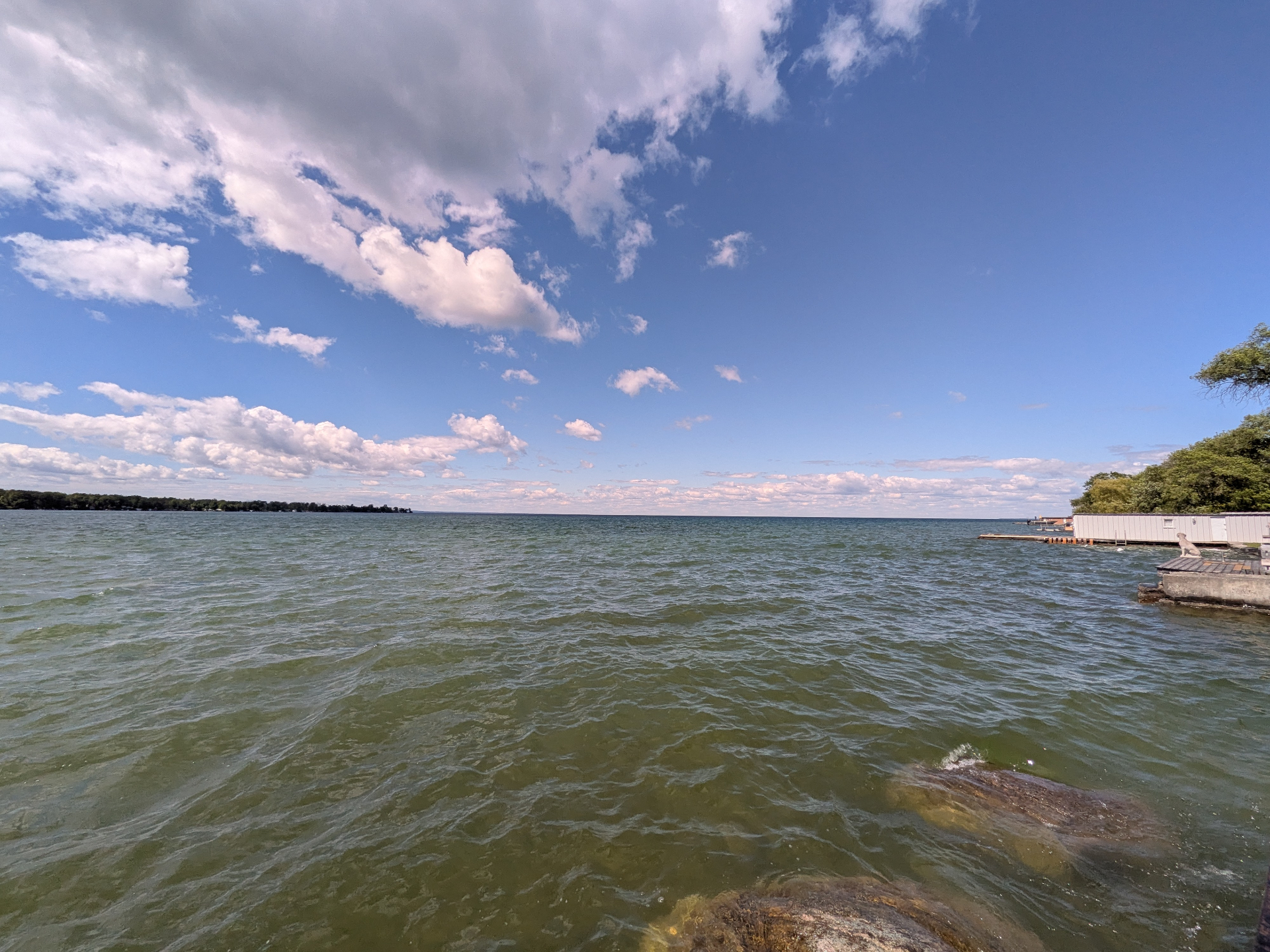 Open water and shoreline in Georgina, Ontario