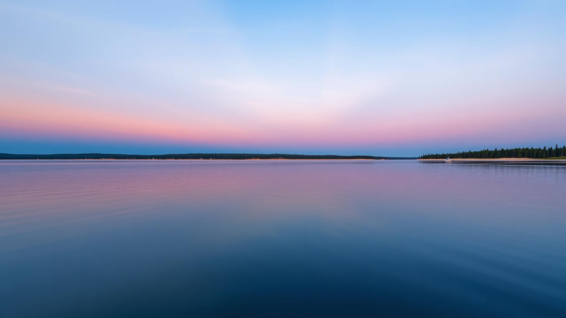 Lake Simcoe shoreline at dawn in Georgina, Ontario